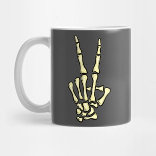 Creepy Halloween Skeleton Hand Gesture Swearing Mug